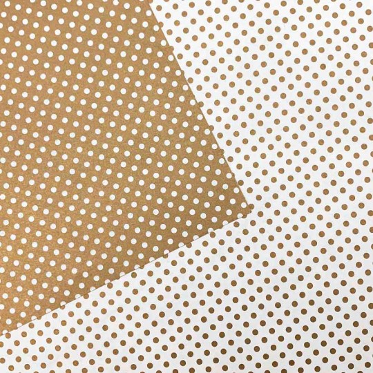 Gold and White Polka Dot Italian Paper ~ Tassotti ~ Reversible Print